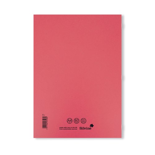 Silvine Exercise Book Ruled with Margin A4 Red (Pack of 10) EX107 Exercise Books & Paper SV43508