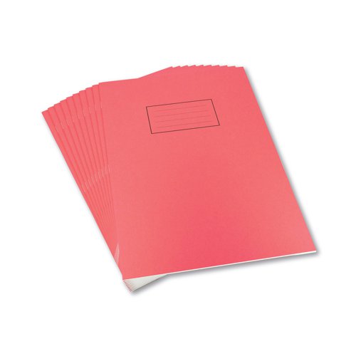 Silvine Exercise Book Ruled with Margin A4 Red (Pack of 10) EX107 - Sinclairs - SV43508 - McArdle Computer and Office Supplies