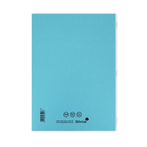 Silvine Exercise Book Ruled with Margin A4 Blue (Pack of 10) EX108 - SV43509