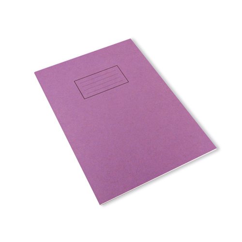 Silvine Exercise Book Ruled with Margin A4 Purple (Pack of 10) EX111