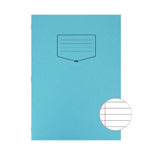 Silvine Tough Shell Exercise Book Ruled A4 Blue (Pack of 25) EX144