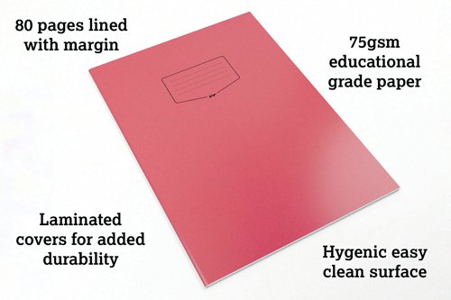 Silvine Tough Shell Exercise Book A4+ Red (Pack of 25) EX153 Exercise Books & Paper SV43607