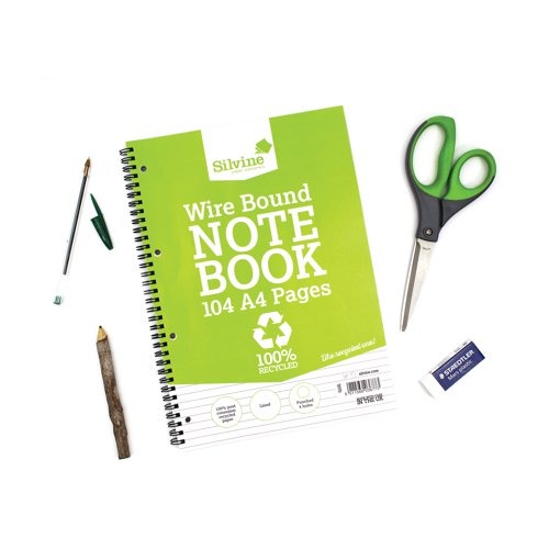 Silvine Everyday Recycled Wirebound Notebook A4 (Pack of 12) TWRE80 - SV43677