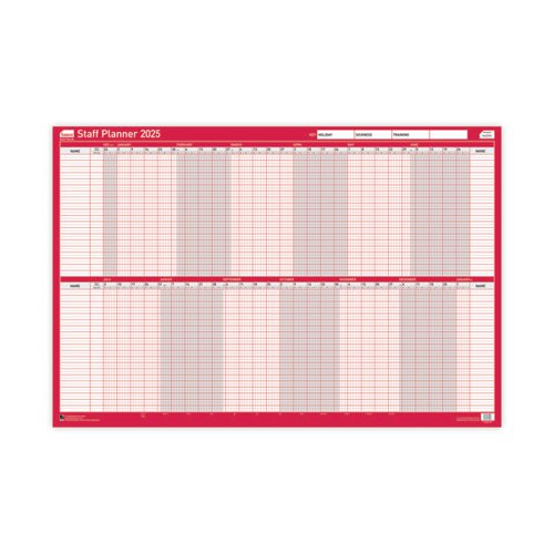 Sasco Staff Planner Mounted 2025 SY1076225 SY10762 Buy online at Office 5Star or contact us Tel 01594 810081 for assistance