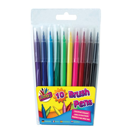 Artbox 10 Quality Brush Fibre Pens (Pack of 12) 1093