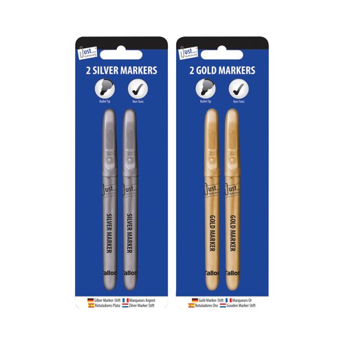 Tallon Gold and Silver Marker Pens Per Pack x2 (Pack of 12) 5641