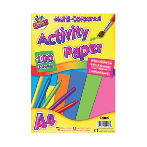 Art Box Activity Paper 100 Sheet A4 Assorted (Pack of 6) TAL05044