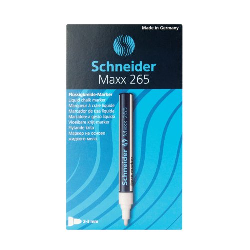 Schneider Maxx 265 Liquid Chalk Bullet Tip Marker Fine White (Pack of 10) 126549