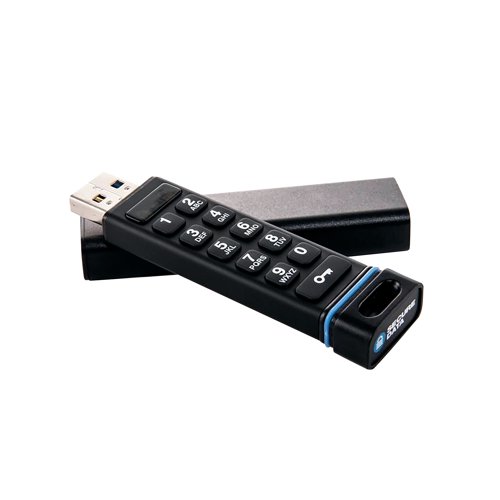 SecureUSB KP Hardware Encrypted USB 3.0 16GB Flash Drive FIPS 140-2 Level 3 Validated SU-KP-BL-16 USB Memory Sticks TD00793