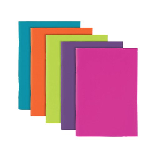 Polypropylene Covered Notebooks A5 40 Sheets Assorted (Pack of 10) 301746