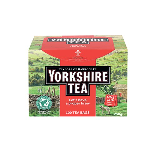 Yorkshire Tea String and Tag Tea Bags (Pack of 100) 1342