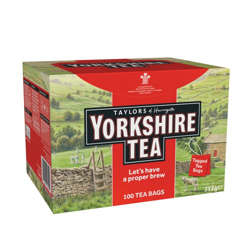 Yorkshire Tea String and Tag Tea Bags (Pack of 100) 1342 - TH12132