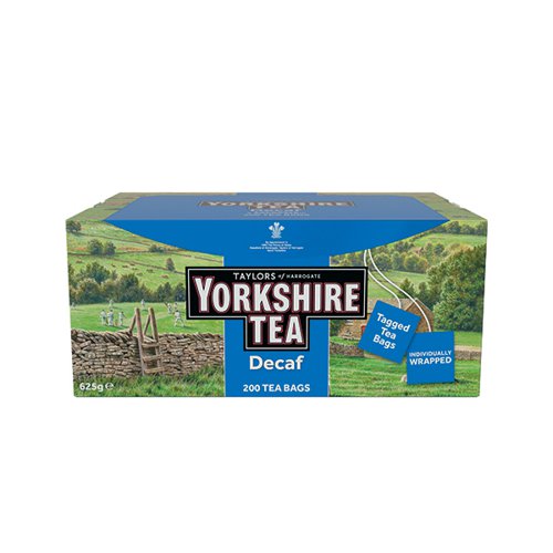 Yorkshire Tea Decaffeinated Tagged And Enveloped Bags (Pack of 200) 1343
