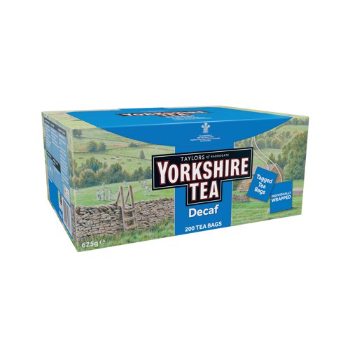 Yorkshire Tea Decaffeinated Tagged And Enveloped Bags (Pack of 200) 1343 Hot Drinks TH75231