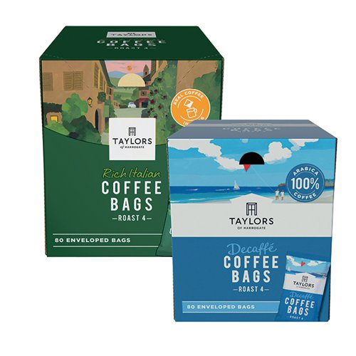 Taylors of Harrogate Rich Italian Coffee Bags (Pack 80) Get Taylors Decaf Coffee Bags (Pack 80) Free