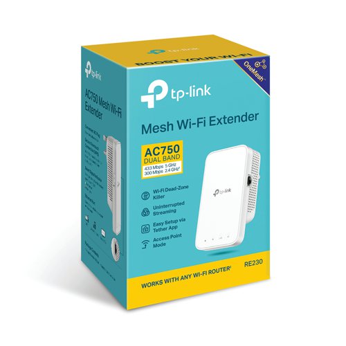 TP-Link AC750 Mesh Wi-Fi Range Extender RE230