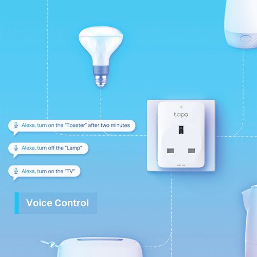 TP-Link Tapo P100 Mini Smart Wi-Fi Plug White (Pack of 4) Tapo P100-4-pack Electrical Accessories TP05295