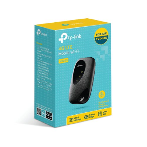 The TP-Link M7200 supports the 4G FDD/TDD-LTE networks, providing convenient carry-on Wi-Fi in most countries and regions. Allowing you to enjoy lag-free HD video, fast file downloads, and stable video chats. This compact device works seamlessly with an impressive range of wireless gadgets. The M7200 can easily share a 4G/3G connection with up to 10 wireless devices, like tablets, laptops, and mobile phones at the same time. The M7200 can provide long hours of wireless connectivity, simply insert a SIM card and press the power button. Your high-speed 4G hotspot will be operational within a half-minute making it the perfect companion for travel, business trips, outdoor activities, and more.
