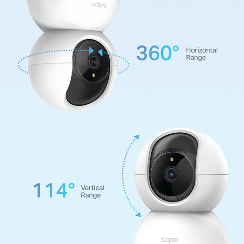 The TP-Link Pan/Tilt Home Security Wi-Fi Camera with high-definition video that records every image in crystal-clear definition. Advanced night vision provides a visual distance of up to 30 feet while motion detection and notifications notifies you when the camera detects movement. Two-Way audio enables communication through a built-in microphone and speaker. Receive a notification whenever your camera detects motion and see a video clip of this motion to check everything. Also, you can personalise your own experience by setting motion zones to only capture what happens in the area that you choose.