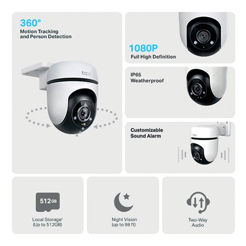 TP-Link Tapo C500 Outdoor Pan/Tilt Security Wi-Fi Camera Tapo C500 - TP-Link - TP68587 - McArdle Computer and Office Supplies