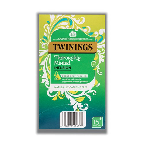 Twinings Thoroughly Minted Pyramid Bags Individually Wrapped (Pack of 15) F12516
