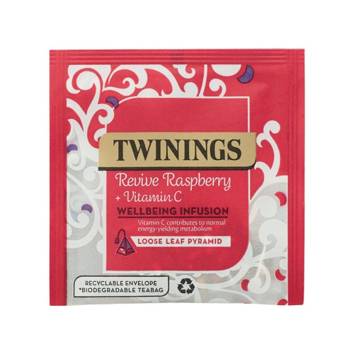 TQ54971 Twinings Revive Raspberry/Hibiscus/Vitamin C Mesh Tea Bags Pyramid Enveloped (Pack of 15) F16869