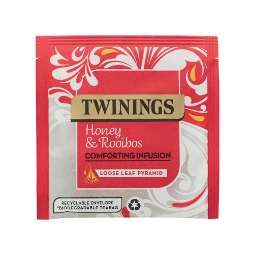 A cup of peace for your soul, this infusion pairs sweet honey and rooibos with hints of fig and cinnamon flavour for a great chilled out blend. Caffeine free. This pack contains 15 loose leaf pyramids sealed in fully recyclable envelopes for extra freshness. These boxes are great for smaller catering environments such as cafes, restaurants and B&B's.