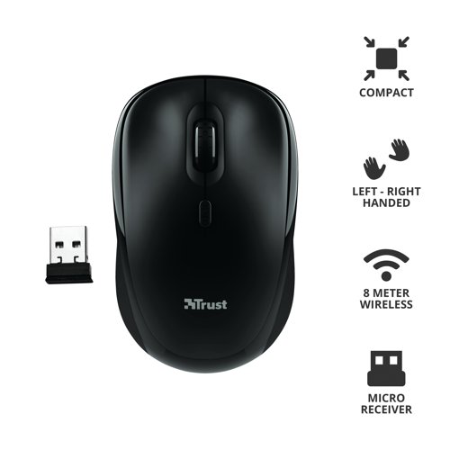 Trust TM-200 Compact Wireless Optical Mouse Black 23635