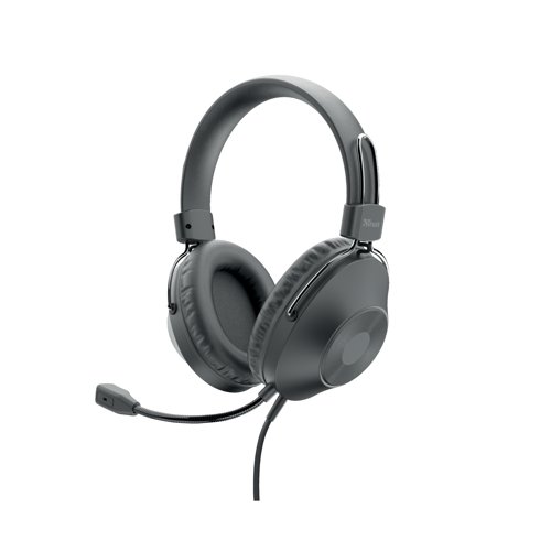 Trust Ozo Over Ear Wired Headset Flexible Microphone Black 24132 Trust International