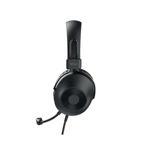 Trust Ozo Over Ear Wired Headset Flexible Microphone Black 24132
