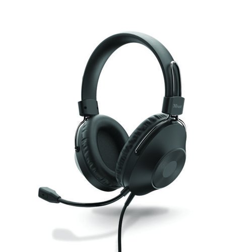 Trust HS-250 On-Ear USB Wired Headset Black 24185