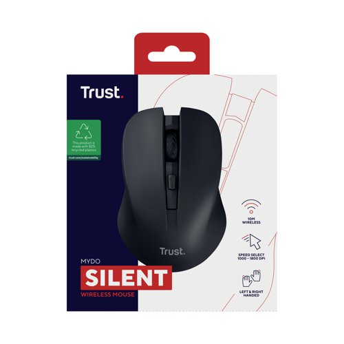 Trust Mydo Wireless Silent Optical Mouse Black 25084 - Trust International - TRS25084 - McArdle Computer and Office Supplies