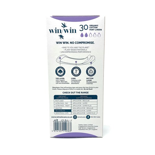 Win Win Sustainable Pant Liners Pack 30 (Pack of 12) 1038 - TSL21038