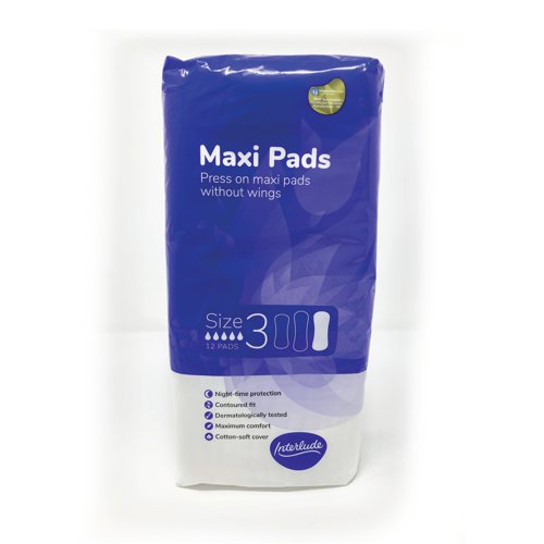 Interlude Maxi Night Pads Size 3 Packet x12 Pads (Pack of 12) 6424C