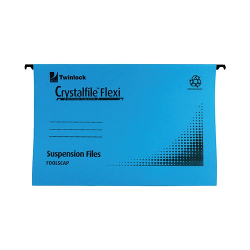Rexel Crystalfile Flexi Standard Foolscap Blue (Pack of 50) 3000041