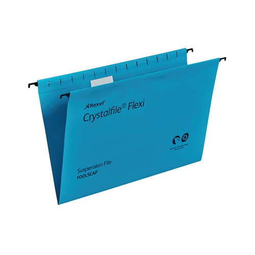 Rexel Crystalfile Flexi Standard Foolscap Blue (Pack of 50) 3000041 | TW13772 | ACCO Brands