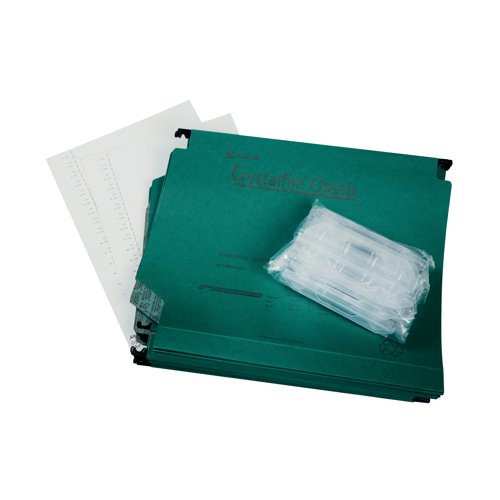 TW17767 Rexel Crystalfile Classic 30mm Lateral File Green (Pack of 25) 3000109