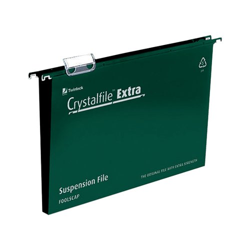 TW17769 Rexel Crystalfile Extra Suspension File 50mm Green (Pack of 25) 3000112