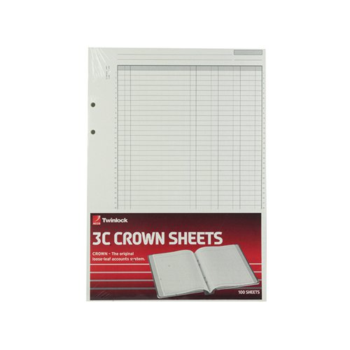 Rexel Crown 3C F9 Treble Cash Refill Sheets (Pack of 100) 75849