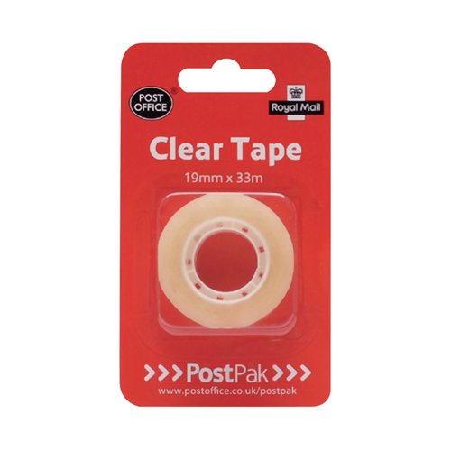 Postpak Clear Sticky Tape 19mmx33m (Pack of 12) 7UB70980