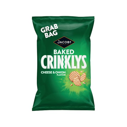 Jacobs Crinklys Cheese And Onion Grab Bag 45g (Pack of 30) 27812