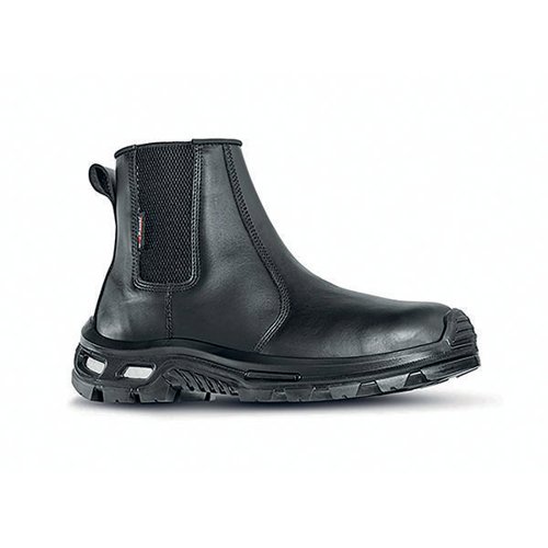 U.Power Grampian Mid Cut Safety S3 Aluminium Toe Cap Leather Upper Boots 1 Pair Black 02