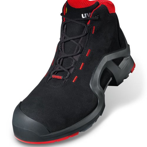 Uvex 1 X-Tended Support S3 Non Metallic Toe Protection Lace Up Boots 1 Pair Black/Red 05
