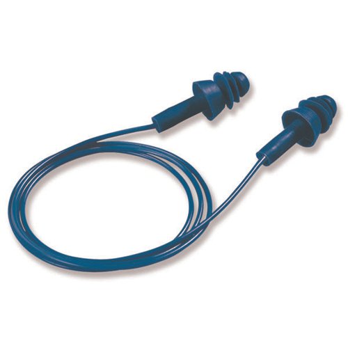 UV59932 | Uvex Whisper+ Detectable reusable plastic earplug are easy to clean. The bright blue colour makes it visible in production areas. Readily available hearing protection with cord. Cord can be removed. SNR: 27dB. High wearing comfort. Wearing time: maximum 4 weeks. Standard EN 352-2.