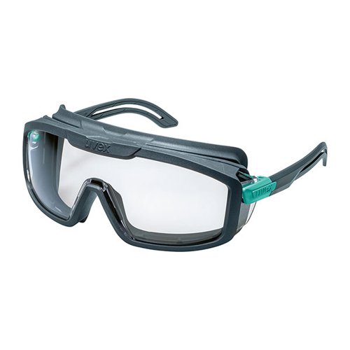 UV94233 | The Uvex i-guard planet with clear lens is part of the Uvex planet series which features sustainable manufactured models made from recycled, bio-based material. The highly flexible frame adapts to a wide variety of different facial shapes, offering the best protection while the ergonomic shape reliably protects against liquids and particles in accordance with markings 3 and 4 of EN 166.