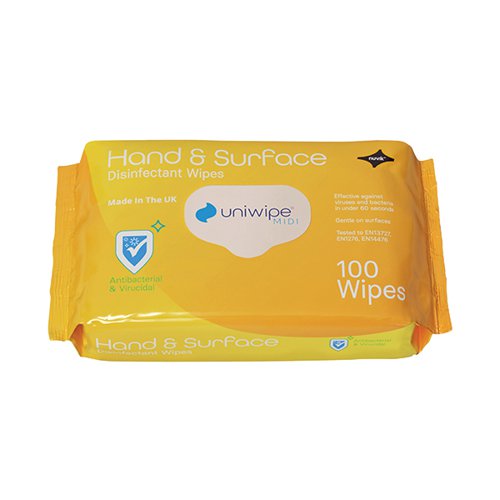 Uniwipe Hand and Surface Wipes (Pack of 100) 1025