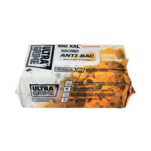UW47050 UltraGrime Anti-Bac Wipes (Pack of 100) 5930