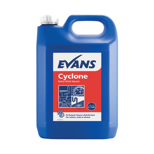 Evans Cyclone Extra Thick Bleach Perfumed 5L (Pack of 2) A154EEV2 Evans Vanodine International Plc