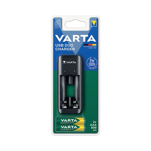 Varta USB Duo Charger AA+AAA + Recharge Batteries 2x AAA 800 mAh 57651201421