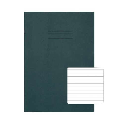 Rhino Exercise Book 8mm Ruled A4 Plus Dark Green (Pack of 50) VC08724